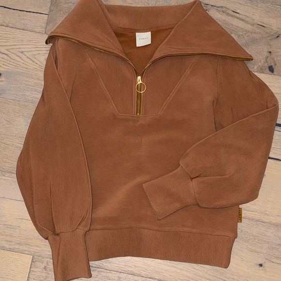 VARLEY Vine Zip-up Sweatshirt Small Toffee color NEW - Picture 1 of 4